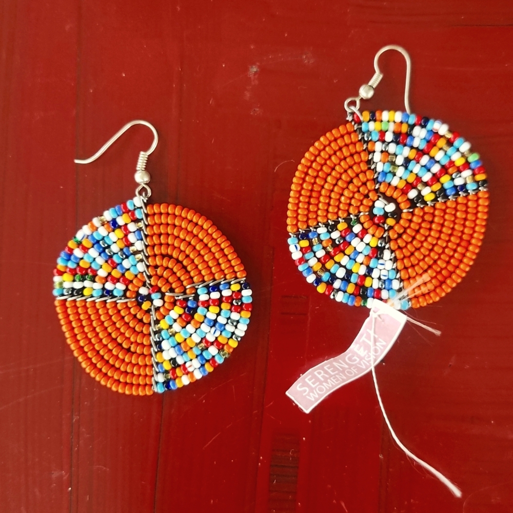 Handmadd Beaded Earrings From Africa